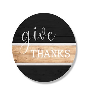 Give Thanks Stripe Black Circle